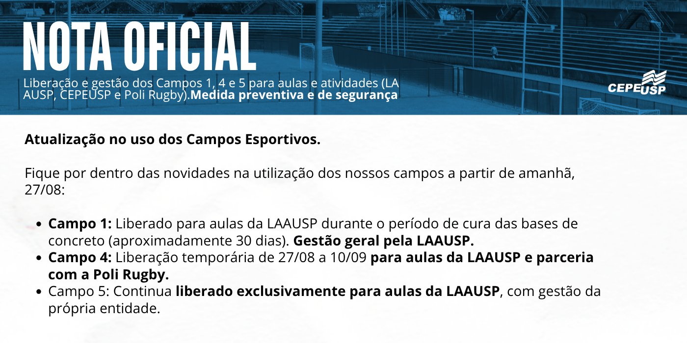 Atualização no uso dos Campos Esportivos