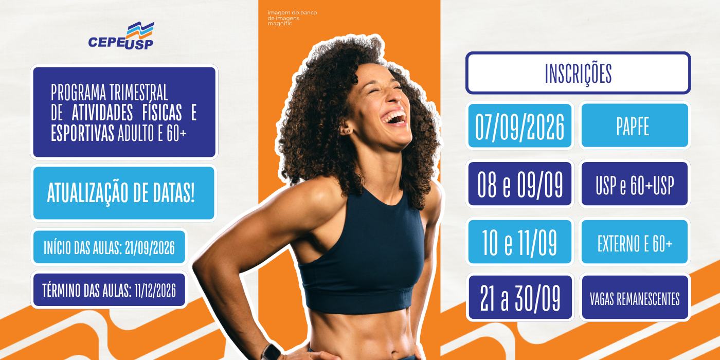 Programa Trimestral de Atividades Físicas e Esportivas Adulto e 60+ Deep Running e Hidroginástica