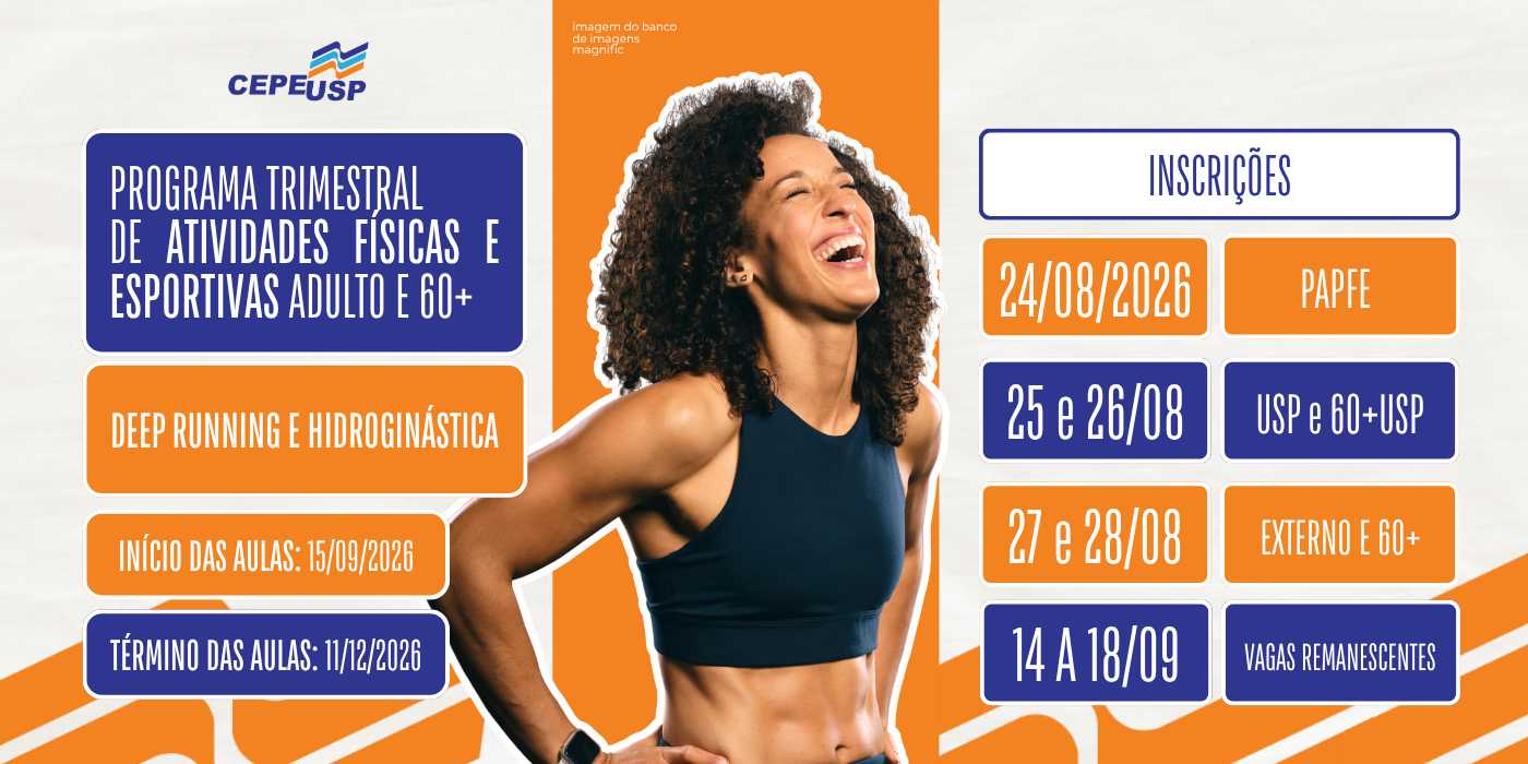 Programa Trimestral de Atividades Físicas e Esportivas Adulto e 60+ Deep Running e Hidroginástica